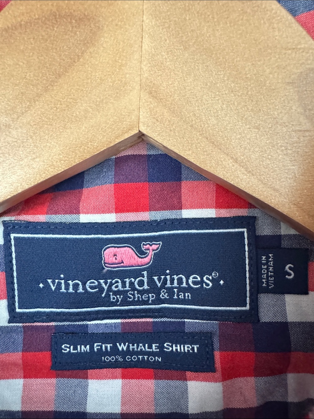 Vineyard Vines Red, Navy & White Check Button-Down Shirt Mens - Picture 2 of 6